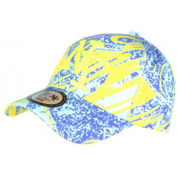 Casquette NY Jaune et Bleue Style Ethnique Baseball Waxa CASQUETTES Hip Hop Honour