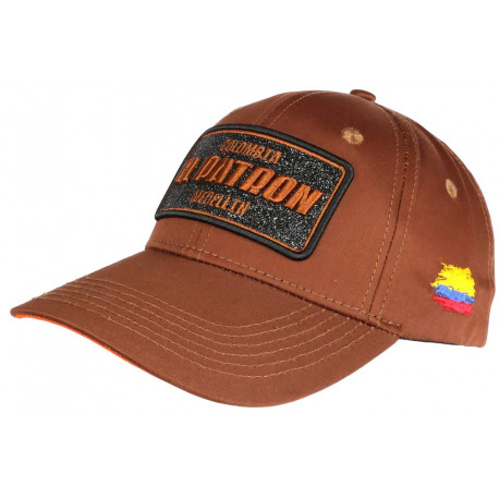 Casquette El Patron Marron et Orange Strass Colombia Baseball CASQUETTES SKR