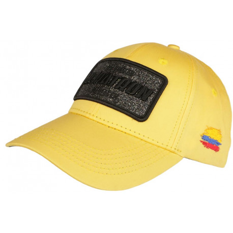 Casquette El Patron Jaune et Noire Strass Colombia Baseball CASQUETTES SKR