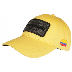 Casquette Plata o Plomo Jaune et Noire Strass Colombia Baseball CASQUETTES SKR