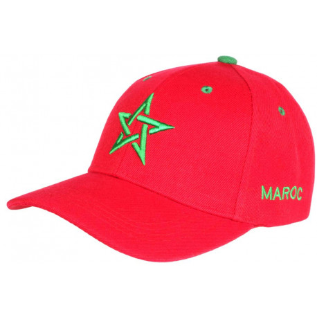 Casquette Maroc Rouge et Verte Drapeau Marocain Baseball CASQUETTES Nyls Création