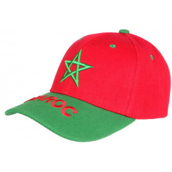 Casquette Maroc Verte et Rouge Drapeau Marocain Baseball CASQUETTES Nyls Création