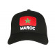 Casquette Maroc Noire et Rouge Drapeau Marocain Baseball CASQUETTES Nyls Création