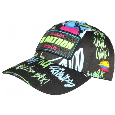 Casquette El Patron Jaune Fluo et Noire Streetwear Glitter Colombia CASQUETTES SKR