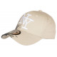 Casquette NY Beige Tags Gris Look City Sport Baseball Noryk CASQUETTES Hip Hop Honour