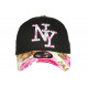 Casquette Enfant Rose et Noire a Fleurs Gili NY Baseball de 7 a 12 ans Casquette Enfant Hip Hop Honour