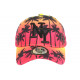 Casquette Enfant Orange et Rouge Print Palmiers Fashion Baseball NY Sunset 7 a 12 ans Casquette Enfant Hip Hop Honour