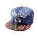 Casquette Snapback NY Façon Jean avec visière leopard ANCIENNES COLLECTIONS divers