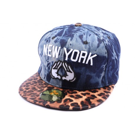 Casquette Snapback NY Façon Jean avec visière leopard ANCIENNES COLLECTIONS divers