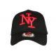 Casquette NY Rouge et Noire Tendance Visiere Baseball Stazky CASQUETTES Hip Hop Honour