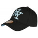 Casquette NY Bleu Ciel et Noire Tendance Visiere Baseball Stazky CASQUETTES Hip Hop Honour