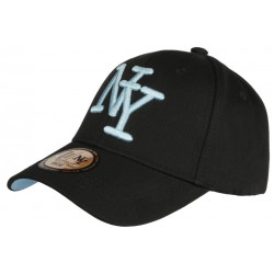 Casquette NY Bleu Ciel et Noire Tendance Visiere Baseball Stazky CASQUETTES Hip Hop Honour