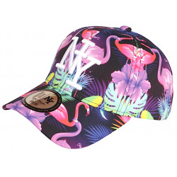 Casquette Enfant Flamants Roses Print Exotique NY Baseball de 7 a 11 ans Casquette Enfant Hip Hop Honour