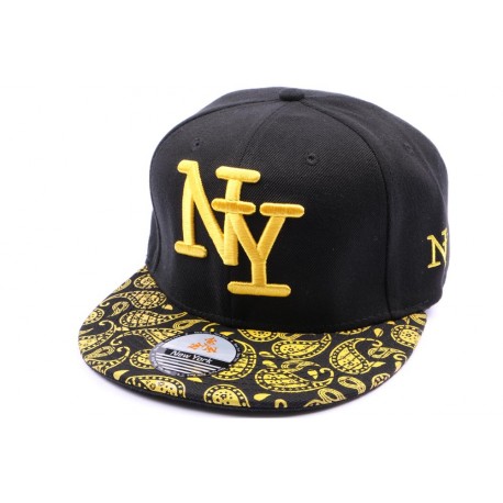 Casquette Snapback NY Noire et jaune ANCIENNES COLLECTIONS divers