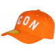 Casquette ICON Orange et Blanche Classe Coton Baseball Fyck CASQUETTES Hip Hop Honour