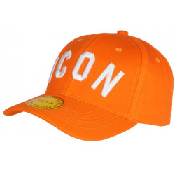 Casquette ICON Orange et Blanche Classe Coton Baseball Fyck CASQUETTES Hip Hop Honour