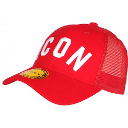 Casquette Filet ICON Rouge et Blanche Classe Wyck CASQUETTES Hip Hop Honour