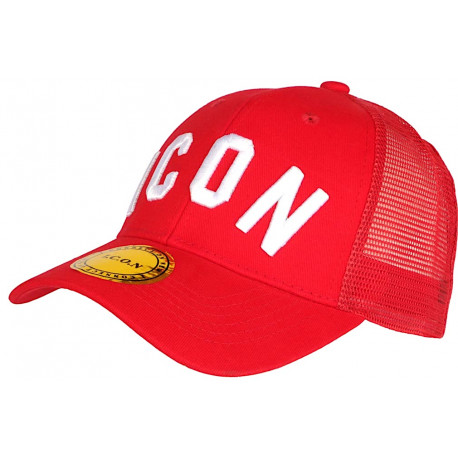 Casquette Filet ICON Rouge et Blanche Classe Wyck CASQUETTES Hip Hop Honour