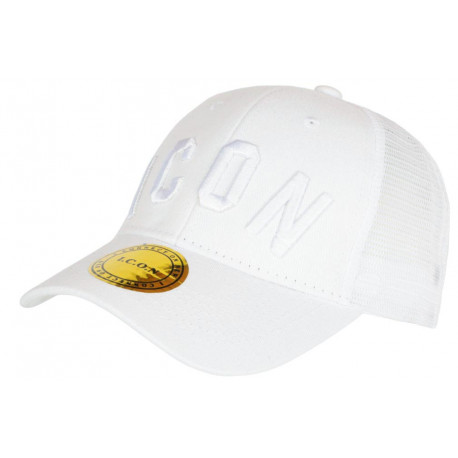 Casquette Filet ICON Blanche Classe et Tendance Wyck CASQUETTES Hip Hop Honour