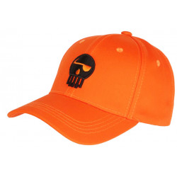 Casquette Piraterie Booba Orange et Noire Skull Streetwear Baseball CASQUETTES Piraterie Music