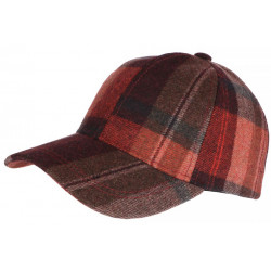 Casquette Laine Rouge Bordeaux a Carreaux Baseball Volga CASQUETTES Nyls Création