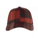 Casquette Laine Rouge Bordeaux a Carreaux Baseball Volga CASQUETTES Nyls Création