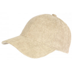 Casquette Velours Beige cotele Tendance Baseball Sneyson CASQUETTES Nyls Création