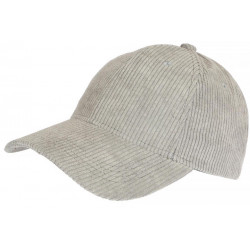 Casquette Baseball Velours Gris Clair cotele Tendance Sneyson CASQUETTES Nyls Création