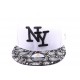 Casquette Snapback NY blanche avec visière imprimée ANCIENNES COLLECTIONS divers