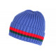 Bonnet Bleu Vert et Rouge Tendance en Laine Doublure Polaire Luzzi BONNETS Nyls Création