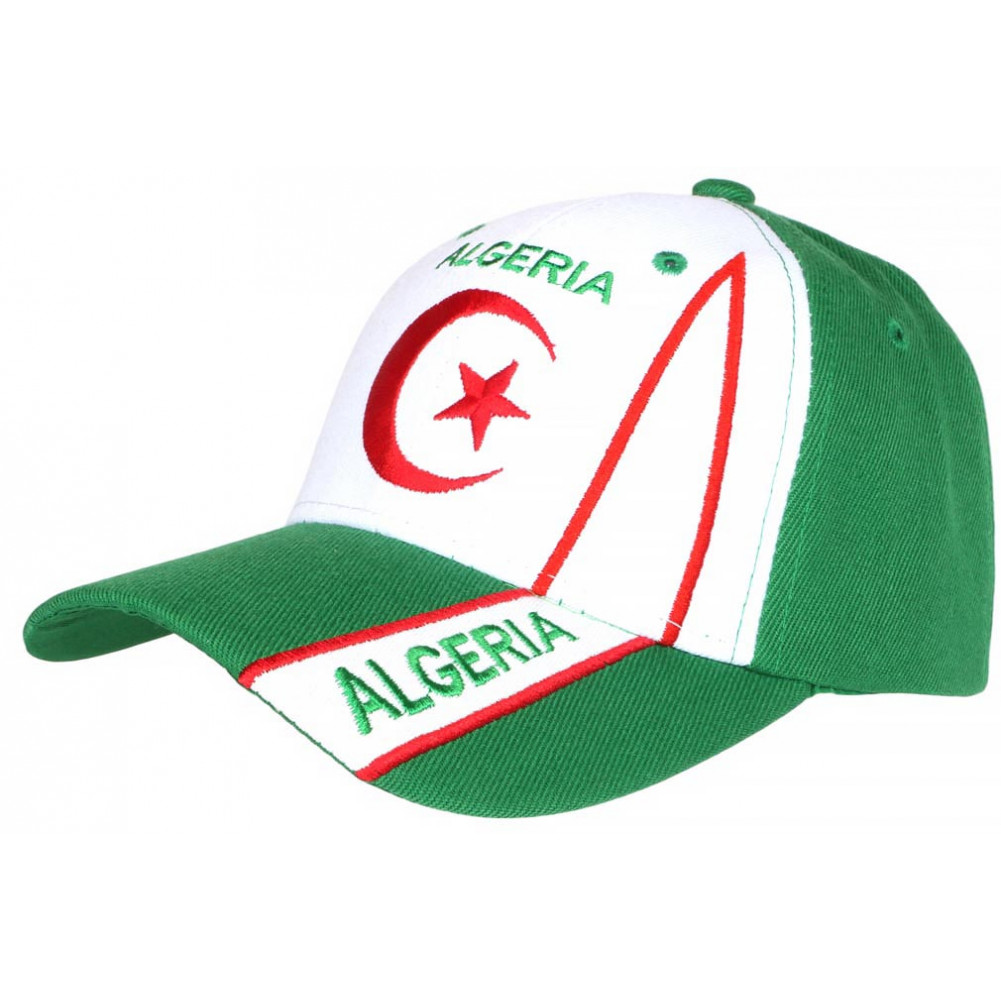 Casquette Algérie verte Blanche, casquette drapeau algérien livré 48!