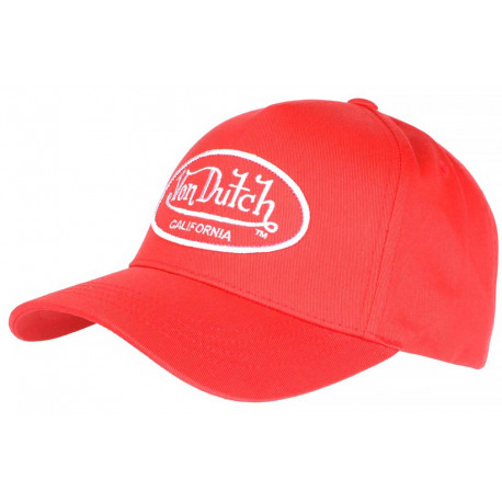 Casquette Von Dutch Corail et Blanche Baseball Custom Lof CASQUETTES VON DUTCH