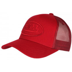 Casquette Von Dutch Rouge Filet Baseball Custom Lof CASQUETTES VON DUTCH