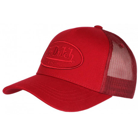 Casquette Von Dutch Rouge Filet Baseball Custom Lof CASQUETTES VON DUTCH