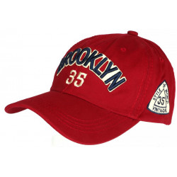 Casquette Brooklyn Rouge et Bleue World Vintage Baseball CASQUETTES Nyls Création