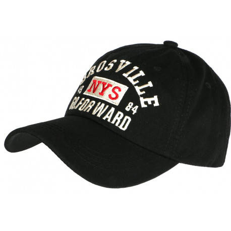 Casquette Brosville Noire et Blanche NY Vintage Baseball CASQUETTES Nyls Création