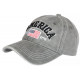 Casquette America Grise Drapeau USA Rétro Baseball CASQUETTES Nyls Création