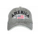 Casquette America Grise Drapeau USA Rétro Baseball CASQUETTES Nyls Création