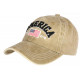 Casquette America Beige Drapeau USA Vintage Baseball CASQUETTES Nyls Création