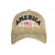 Casquette America Beige Drapeau USA Vintage Baseball CASQUETTES Nyls Création