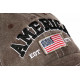 Casquette America Marron Drapeau USA Vintage Baseball CASQUETTES Nyls Création