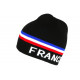 Bonnet France Bleu Blanc Rouge Drapeau Tricolore en Laine Noire BONNETS Nyls Création