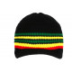 Bonnet Casquette Rasta Noir et Jaune en Laine Jamaique BONNETS Nyls Création