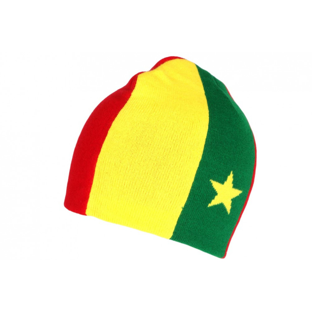 Bonnet tam filet rasta couleurs rasta vert jaune rouge original