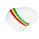 Bonnet Rasta Blanc Long Oversize en Laine Fashion Ben BONNETS Nyls Création