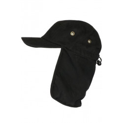 Casquette Protege Nuque Noire en Coton Saharienne Nedeyv CASQUETTES Nyls Création