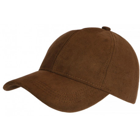 Casquette Daim Marron Classe Suedine Kalter Baseball CASQUETTES Nyls Création