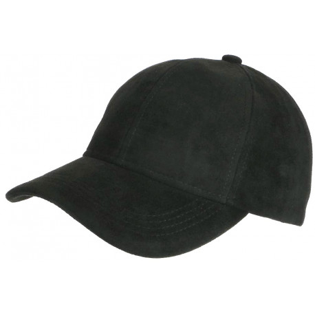 Casquette Daim Noire Classe Suedine Kalter Baseball CASQUETTES Nyls Création