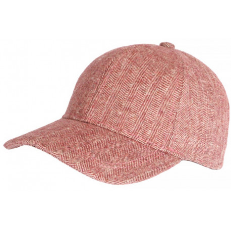 Casquette laine rouge à chevrons, casquette baseball hiver livré 48h!