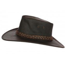 Grand chapeau Cuir Huile Marron Australien Terry Aussie Apparel CHAPEAUX Aussie Apparel